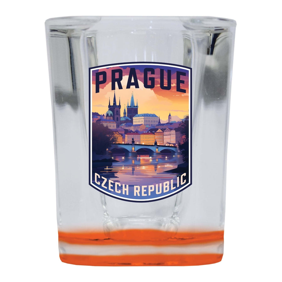 Prague Czech Republic Design B Souvenir 2 Ounce Shot Glass Square Image 1