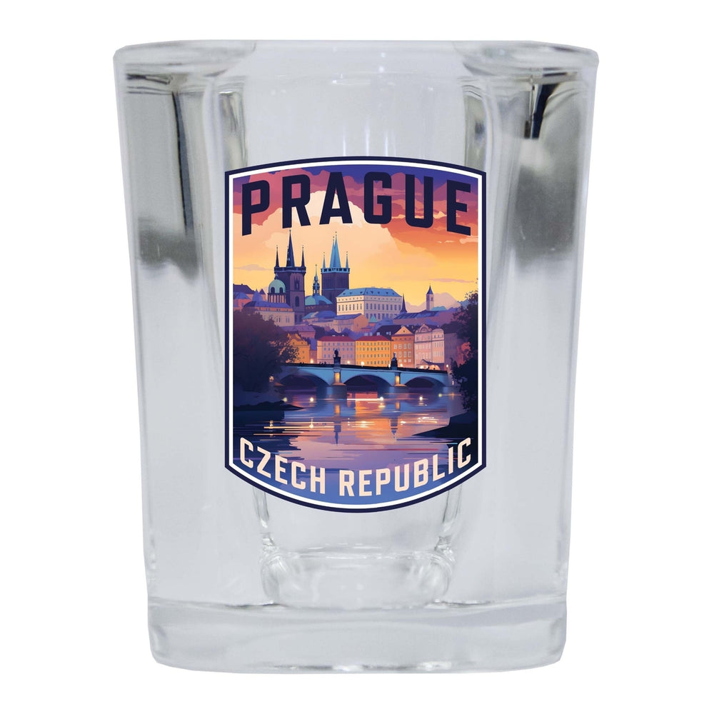Prague Czech Republic Design B Souvenir 2 Ounce Shot Glass Square Image 2