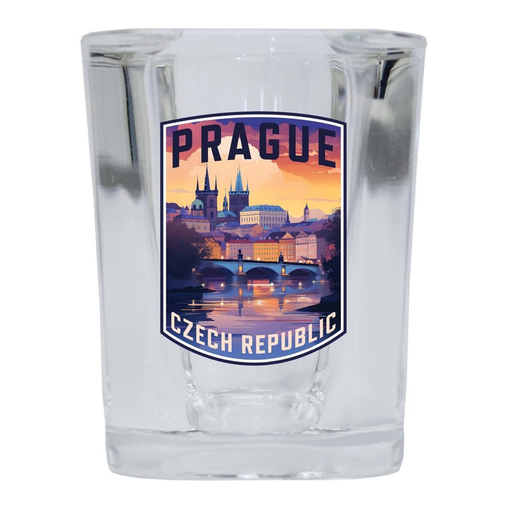 Prague Czech Republic Design B Souvenir 2 Ounce Shot Glass Square Image 1