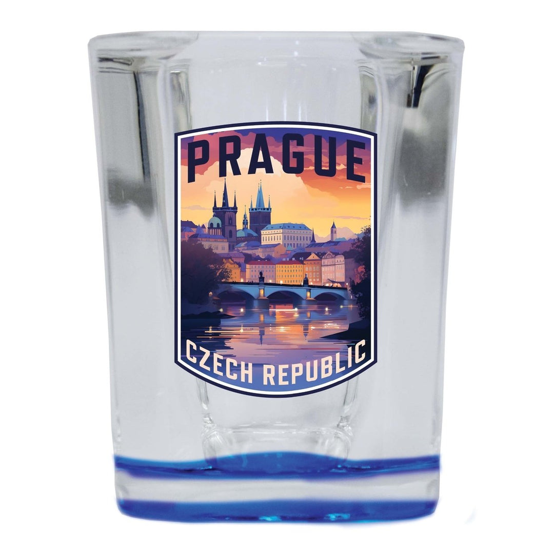 Prague Czech Republic Design B Souvenir 2 Ounce Shot Glass Square Image 3