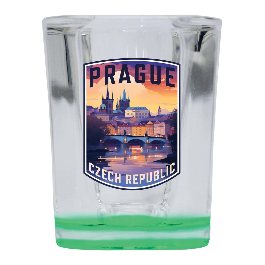 Prague Czech Republic Design B Souvenir 2 Ounce Shot Glass Square Image 4