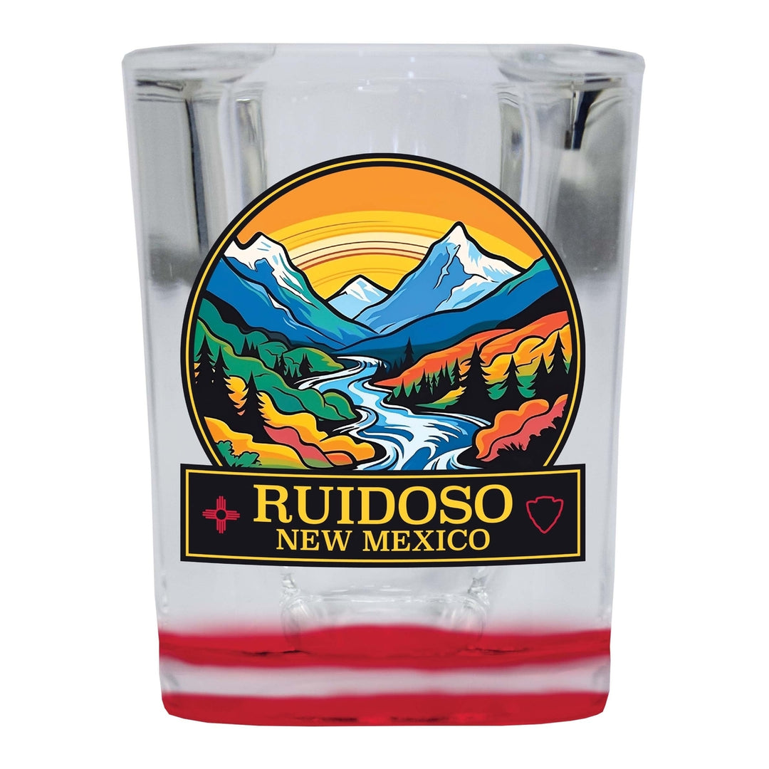 Ruidoso Mexico Design B Souvenir 2 Ounce Shot Glass Square Image 3