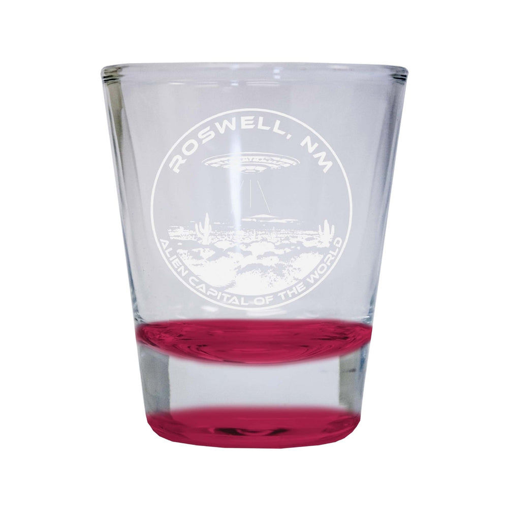 Roswell  Mexico Souvenir 2 Ounce Engraved Shot Glass Round Image 2