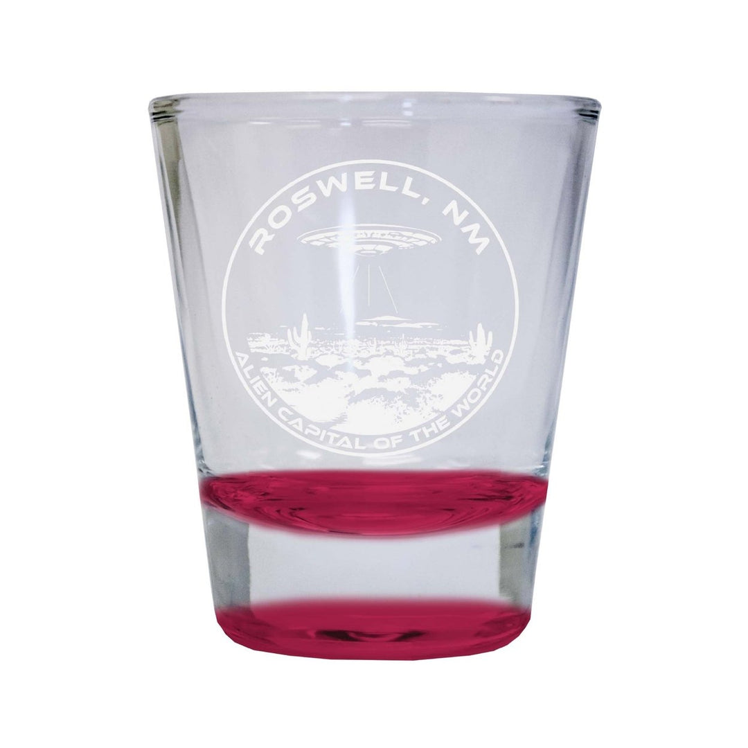 Roswell Mexico Souvenir 2 Ounce Engraved Shot Glass Round Image 1