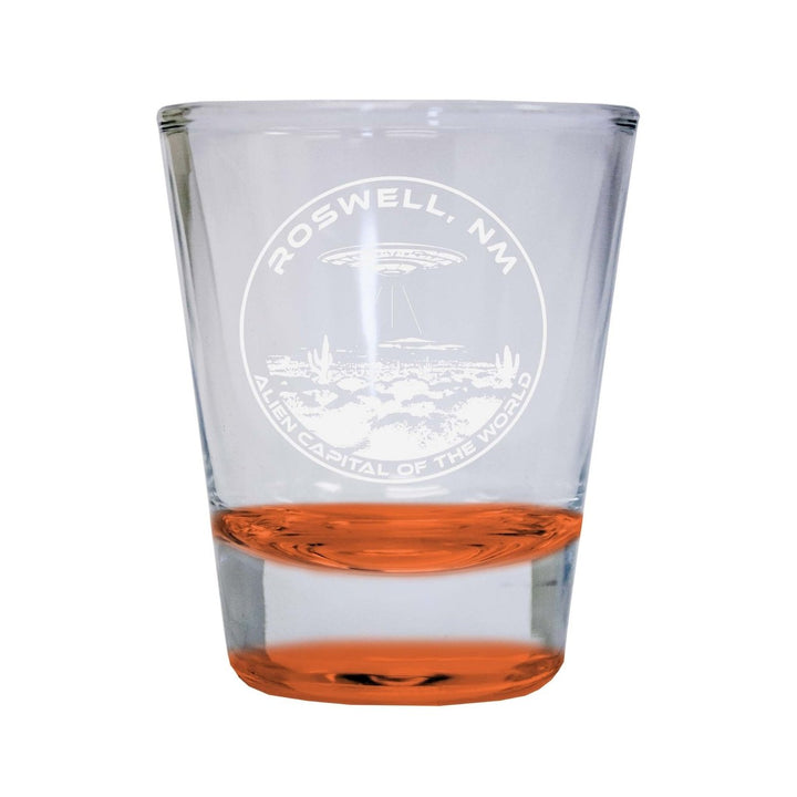 Roswell Mexico Souvenir 2 Ounce Engraved Shot Glass Round Image 1