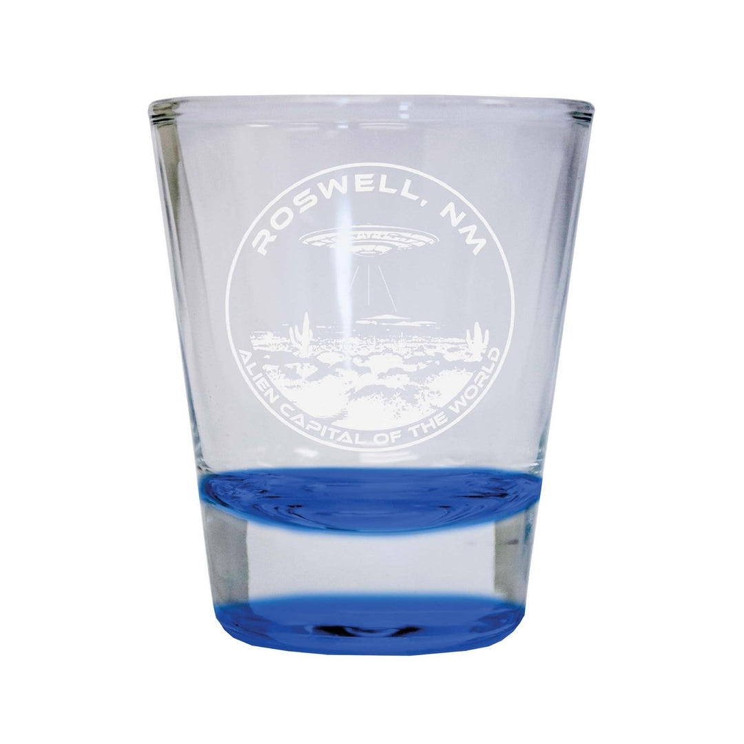 Roswell Mexico Souvenir 2 Ounce Engraved Shot Glass Round Image 4