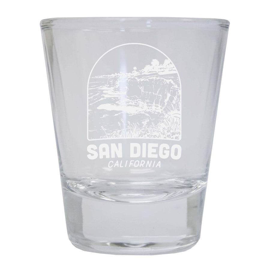 San Diego California Souvenir 2 Ounce Engraved Shot Glass Round Image 1