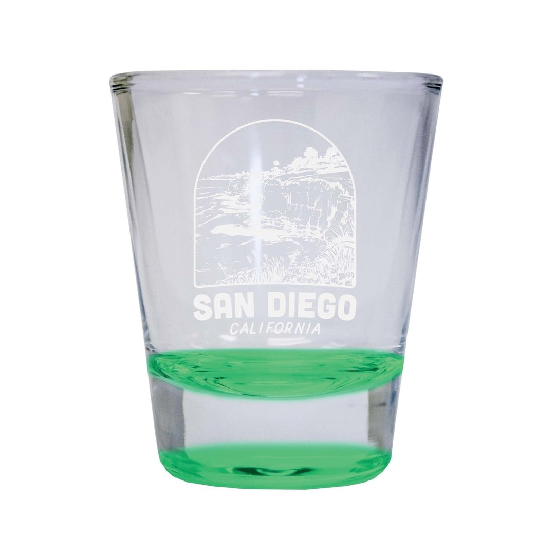 San Diego California Souvenir 2 Ounce Engraved Shot Glass Round Image 2