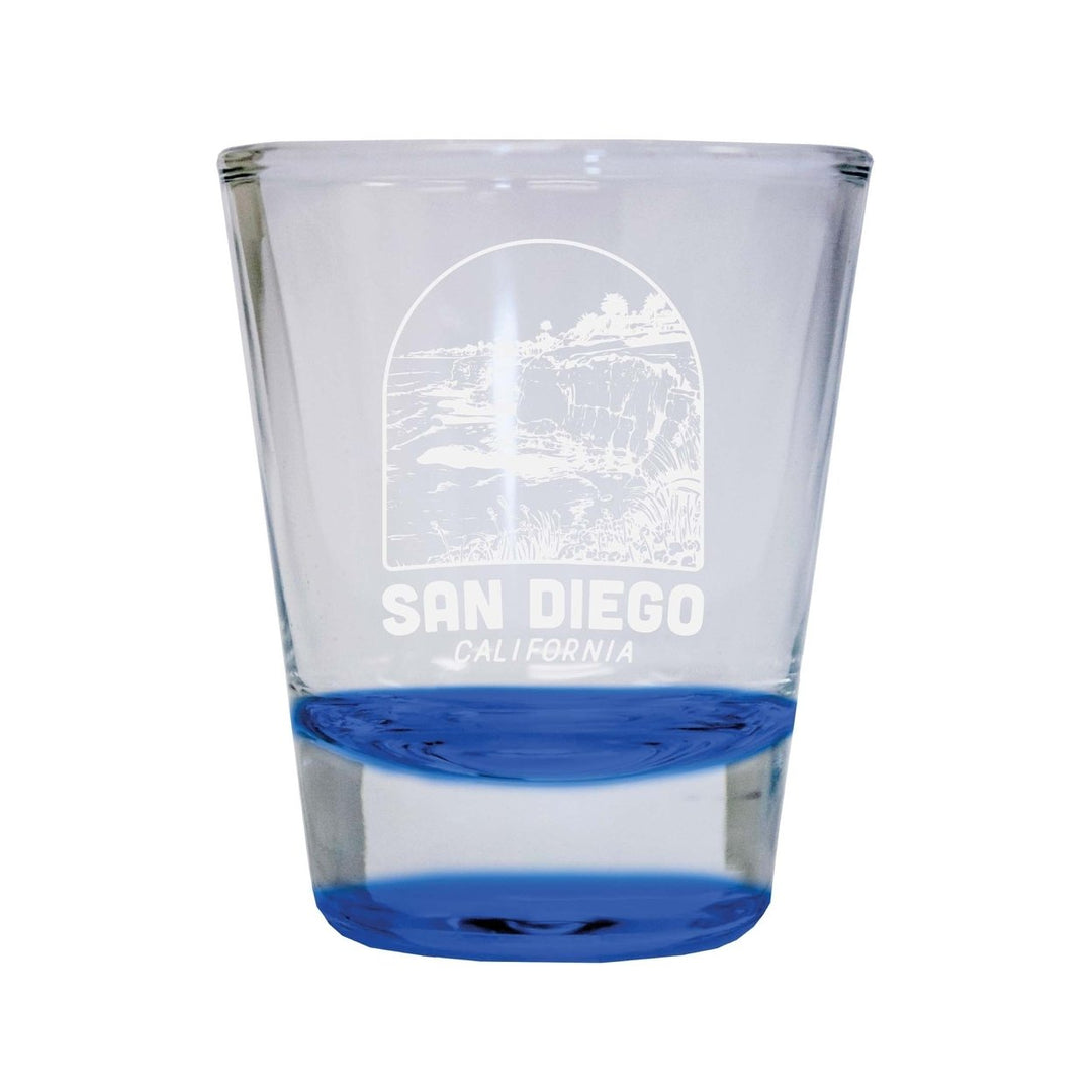 San Diego California Souvenir 2 Ounce Engraved Shot Glass Round Image 3