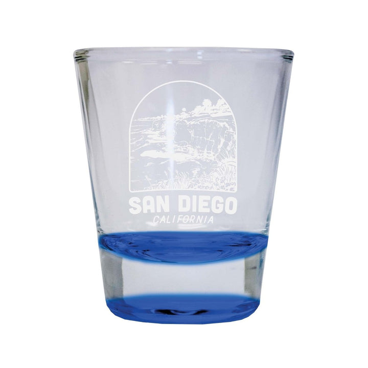 San Diego California Souvenir 2 Ounce Engraved Shot Glass Round Image 1