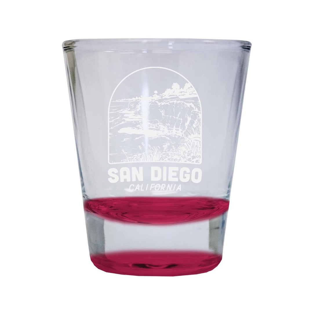 San Diego California Souvenir 2 Ounce Engraved Shot Glass Round Image 4