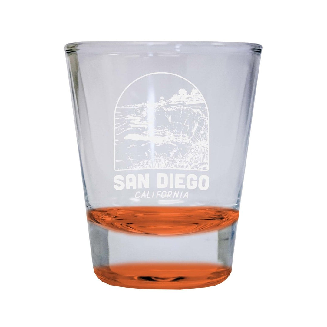 San Diego California Souvenir 2 Ounce Engraved Shot Glass Round Image 4