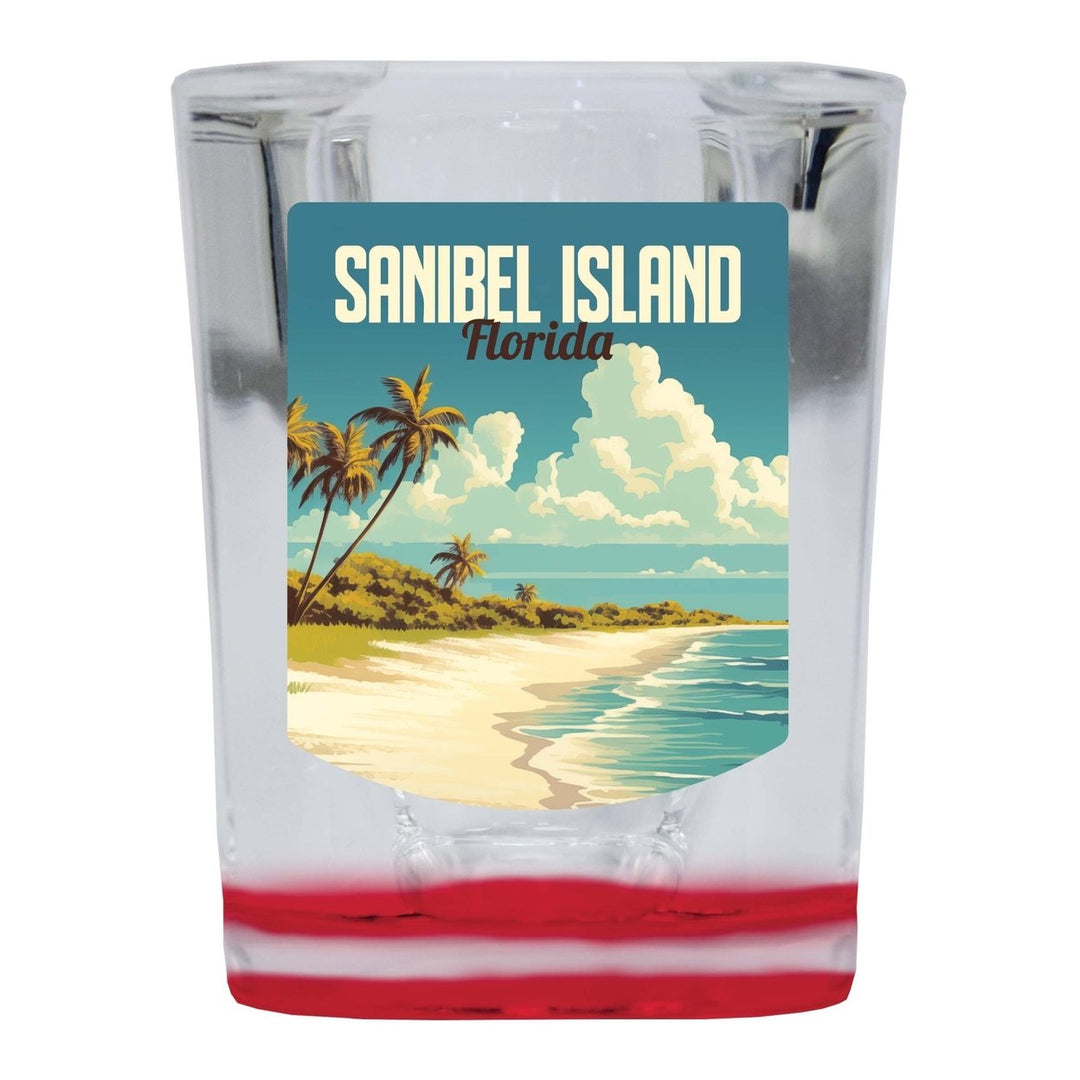 Sanibel Island Design A Souvenir 2 Ounce Shot Glass Square Image 2