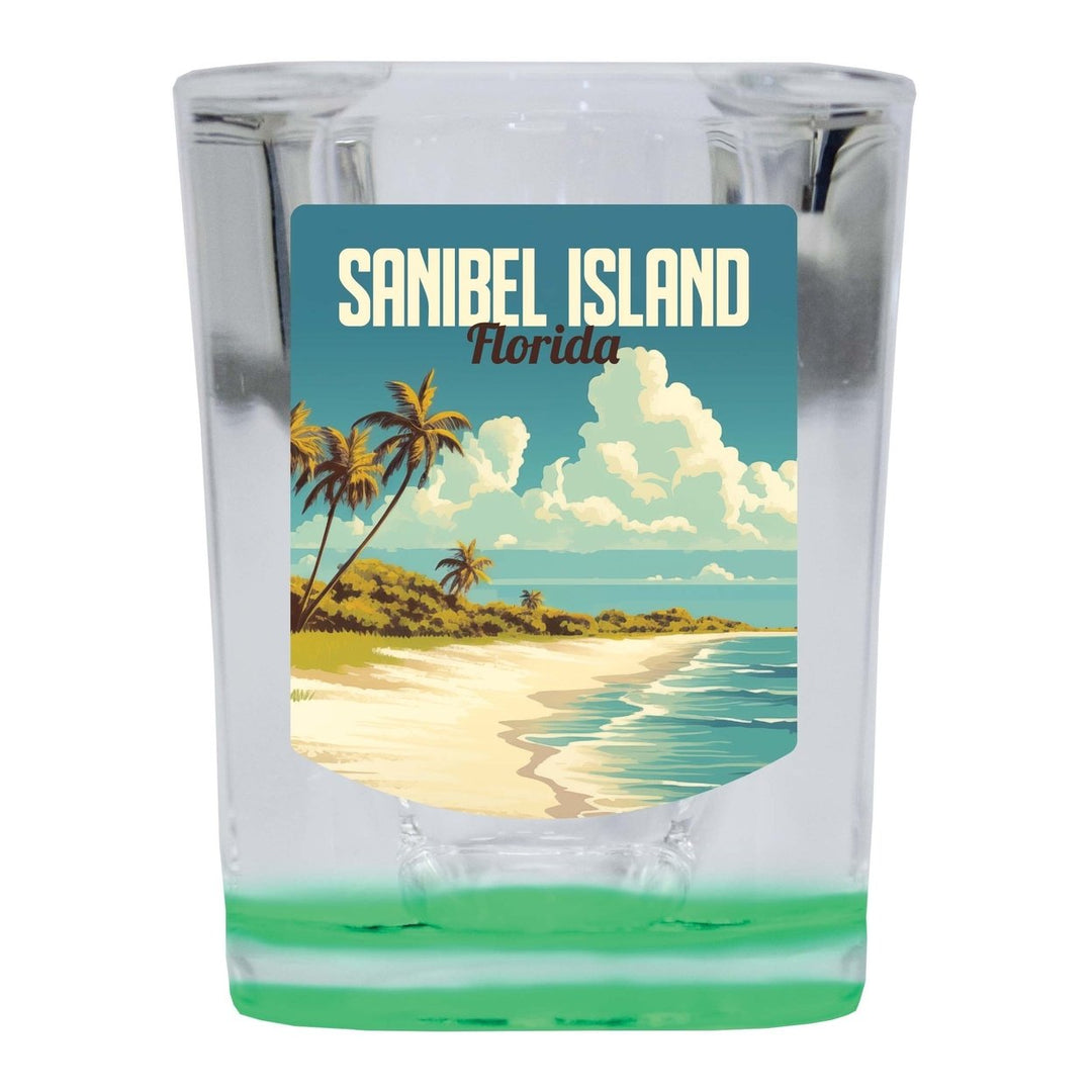 Sanibel Island Design A Souvenir 2 Ounce Shot Glass Square Image 3