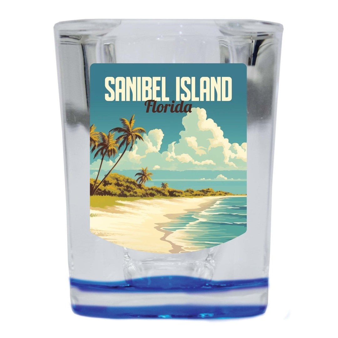 Sanibel Island Design A Souvenir 2 Ounce Shot Glass Square Image 4