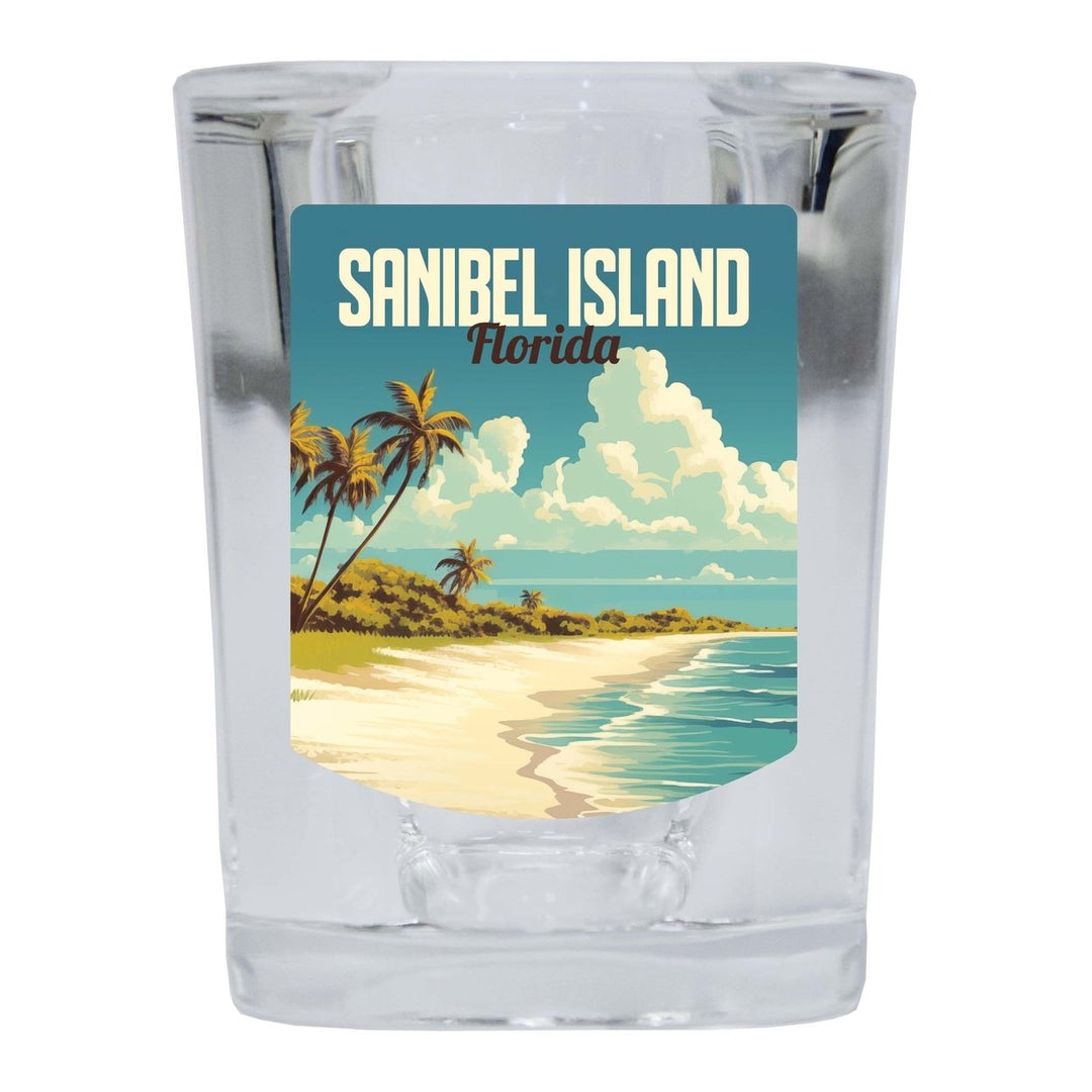 Sanibel Island Design A Souvenir 2 Ounce Shot Glass Square Image 4