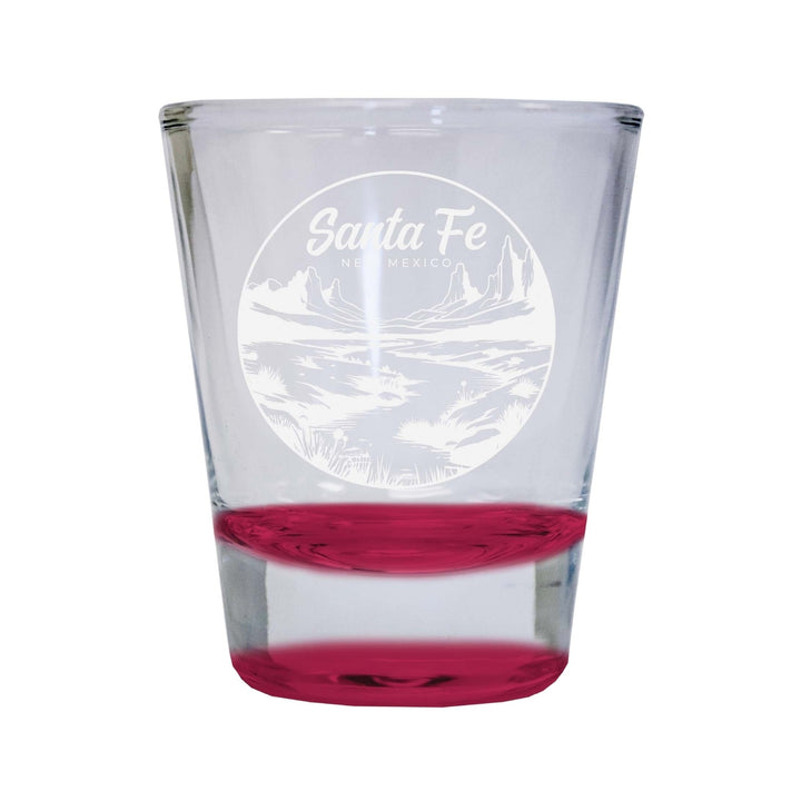 Santa Fe Mexico Souvenir 2 Ounce Engraved Shot Glass Round Image 3