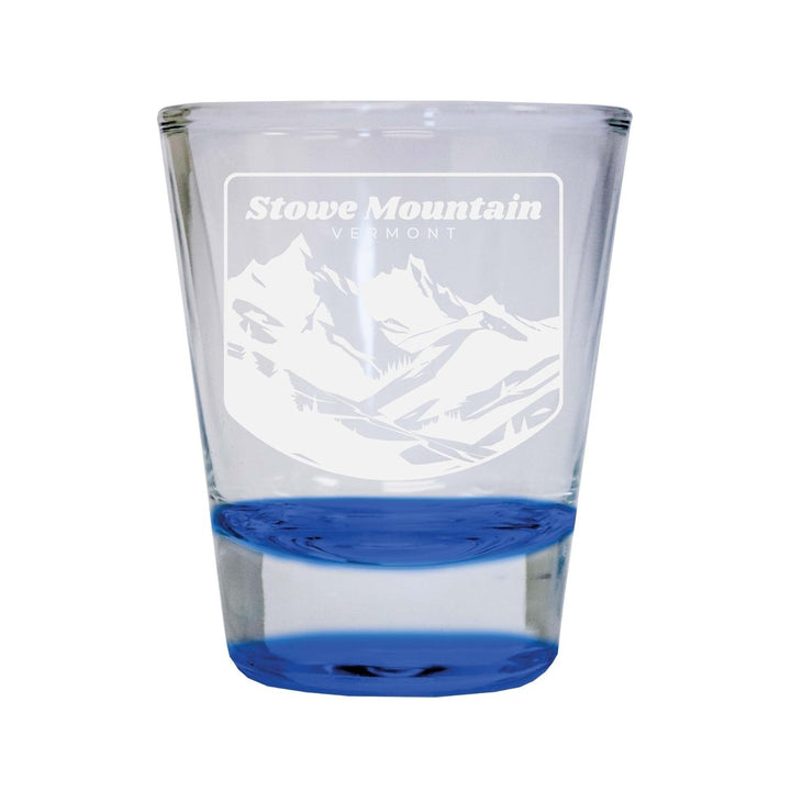 Stowe Mountain Vermont Souvenir 2 Ounce Engraved Shot Glass Round Image 3