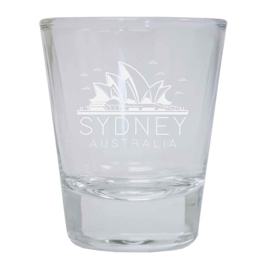 Sydney Australia Souvenir 2 Ounce Engraved Shot Glass Round Image 1