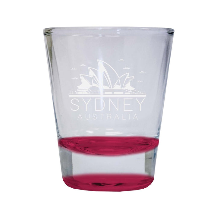 Sydney Australia Souvenir 2 Ounce Engraved Shot Glass Round Image 4