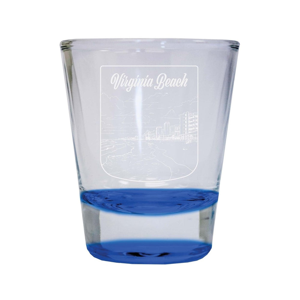 Virginia Beach Virginia Souvenir 2 Ounce Engraved Shot Glass Round Image 2