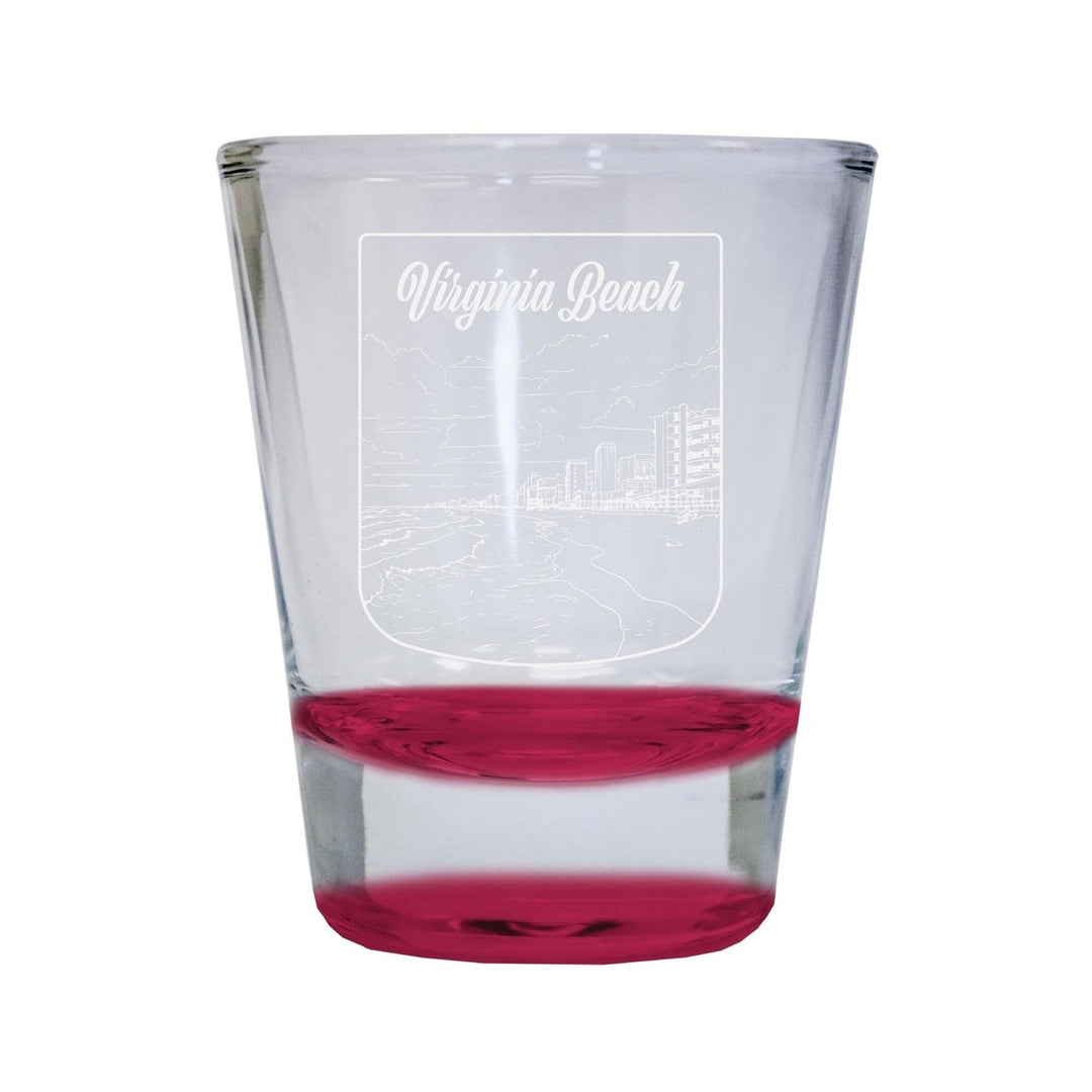 Virginia Beach Virginia Souvenir 2 Ounce Engraved Shot Glass Round Image 1