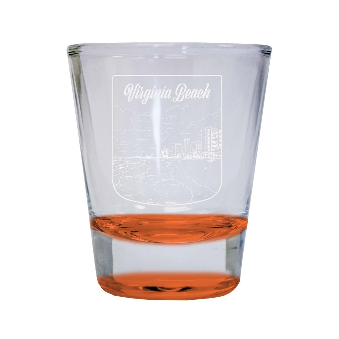 Virginia Beach Virginia Souvenir 2 Ounce Engraved Shot Glass Round Image 4