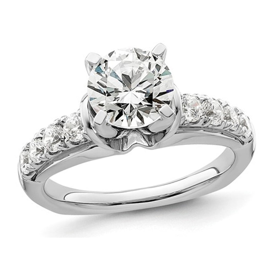 2.00 Carat (ctw VS2 D-E-F) IGI Certified Round Lab-Grown Diamond Engagement Ring 14K White Gold Image 1