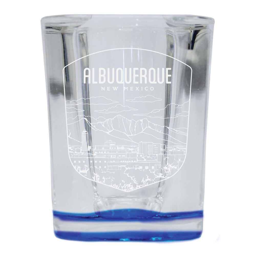 Albuquerque Mexico Souvenir 2 Ounce Engraved Shot Glass Square Image 2