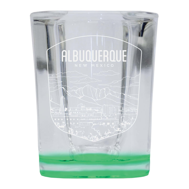 Albuquerque Mexico Souvenir 2 Ounce Engraved Shot Glass Square Image 3