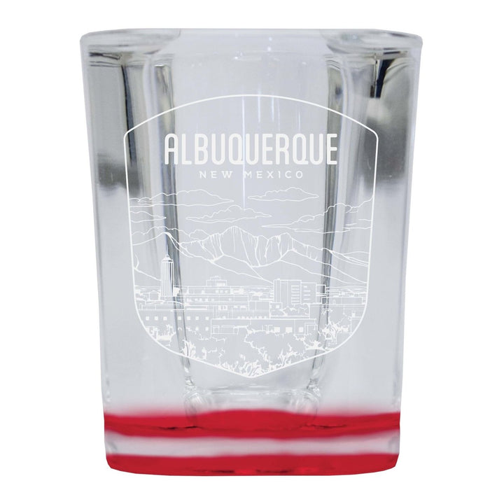 Albuquerque Mexico Souvenir 2 Ounce Engraved Shot Glass Square Image 4