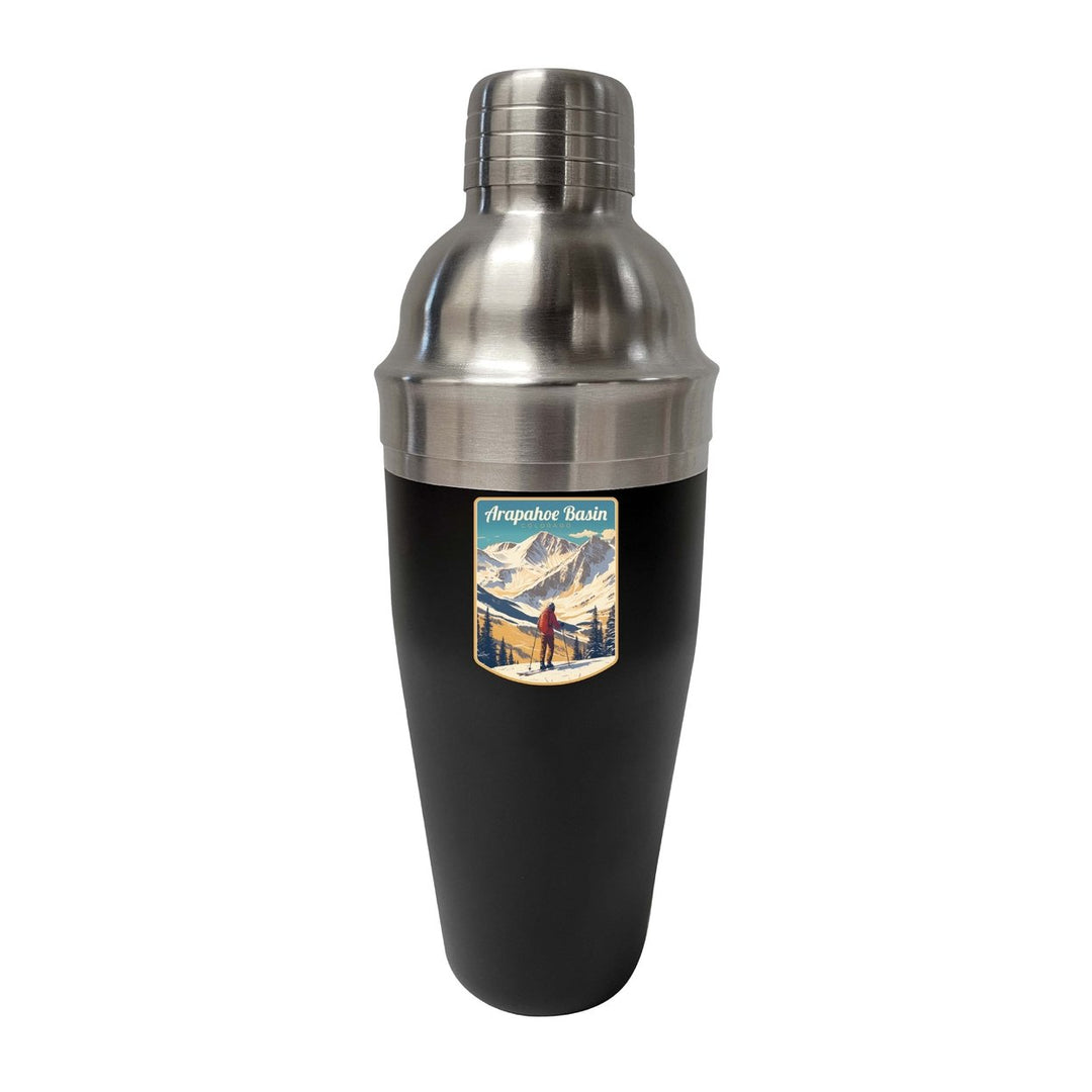 Arapahoe Basin Design A Souvenir 24 oz Stainless Steel Cocktail Shaker Black Image 1