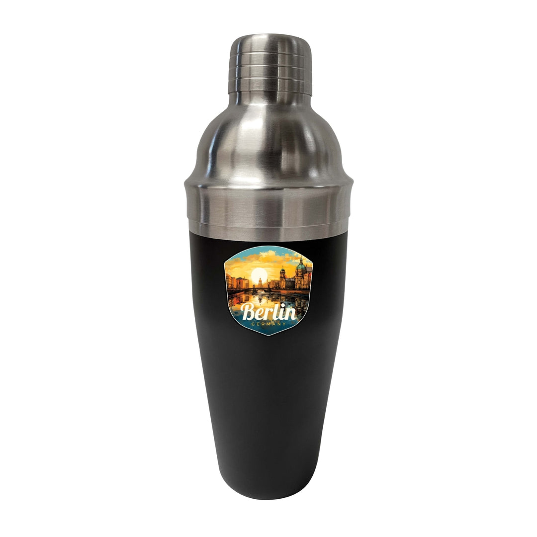 Berlin Germany Design C Souvenir 24 oz Stainless Steel Cocktail Shaker Black Image 1