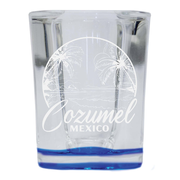 Cozumel Mexico Souvenir 2 Ounce Engraved Shot Glass Square Image 1