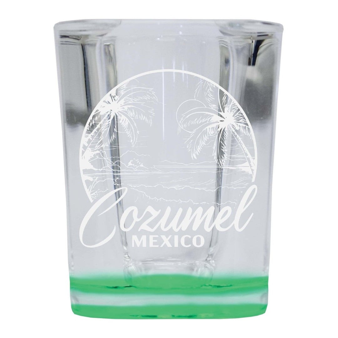 Cozumel Mexico Souvenir 2 Ounce Engraved Shot Glass Square Image 2