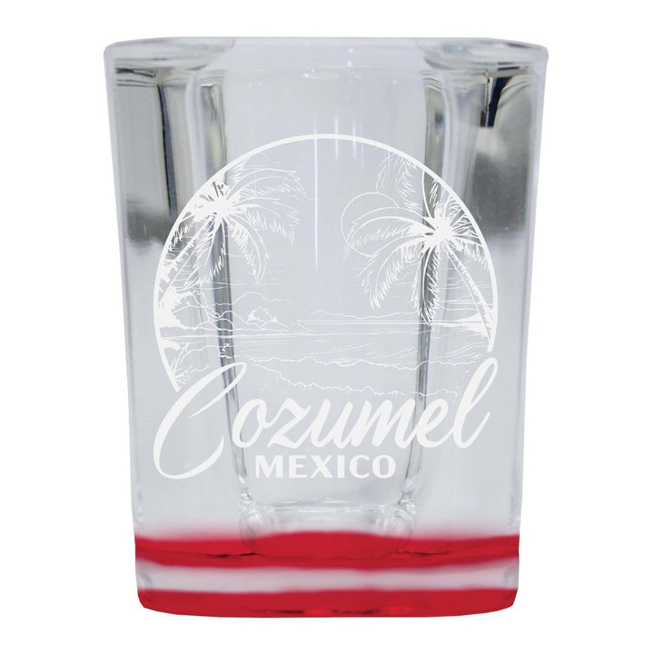 Cozumel Mexico Souvenir 2 Ounce Engraved Shot Glass Square Image 3