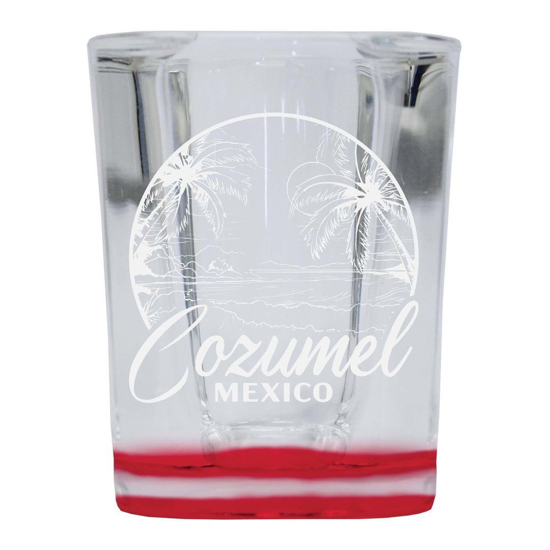 Cozumel Mexico Souvenir 2 Ounce Engraved Shot Glass Square Image 1