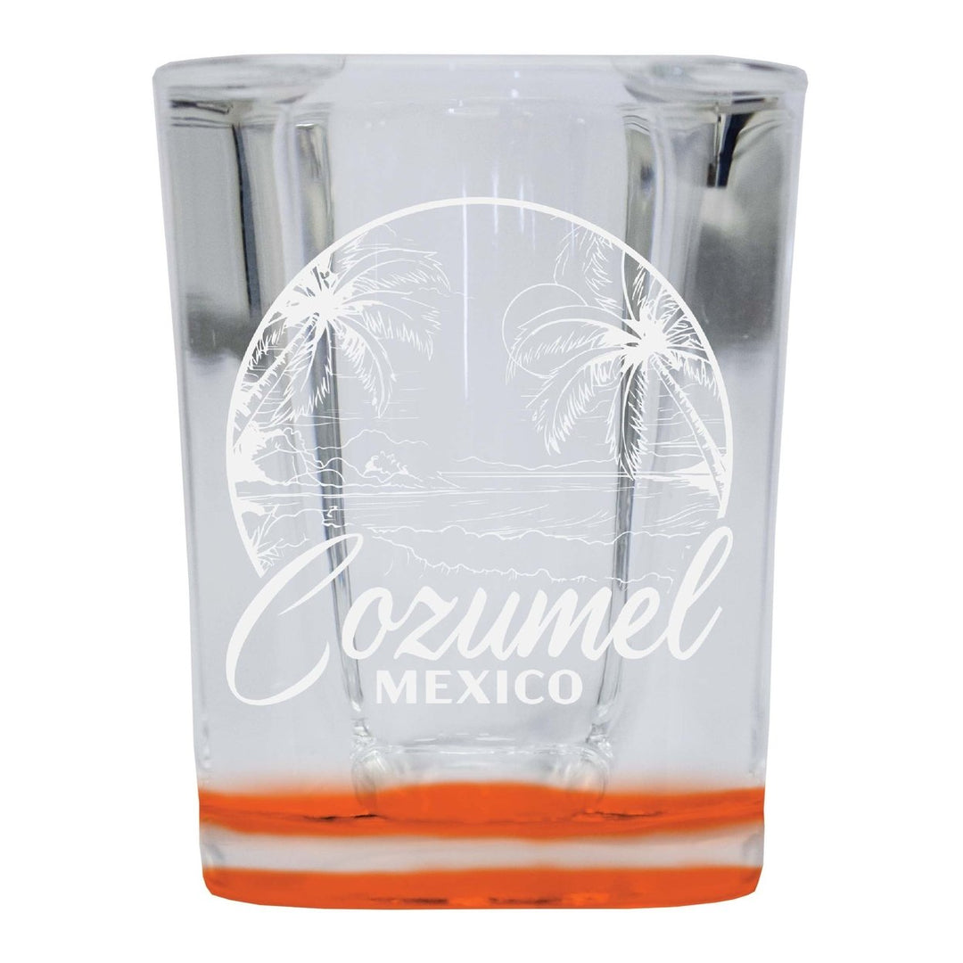 Cozumel Mexico Souvenir 2 Ounce Engraved Shot Glass Square Image 4