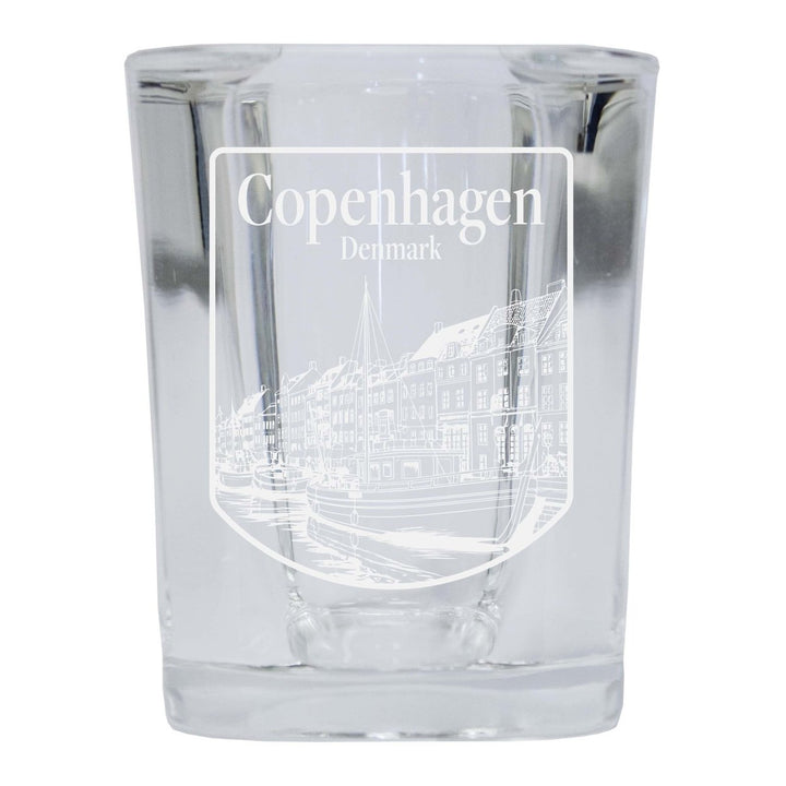 Copenhagen Denmark Souvenir 2 Ounce Engraved Shot Glass Square Image 2