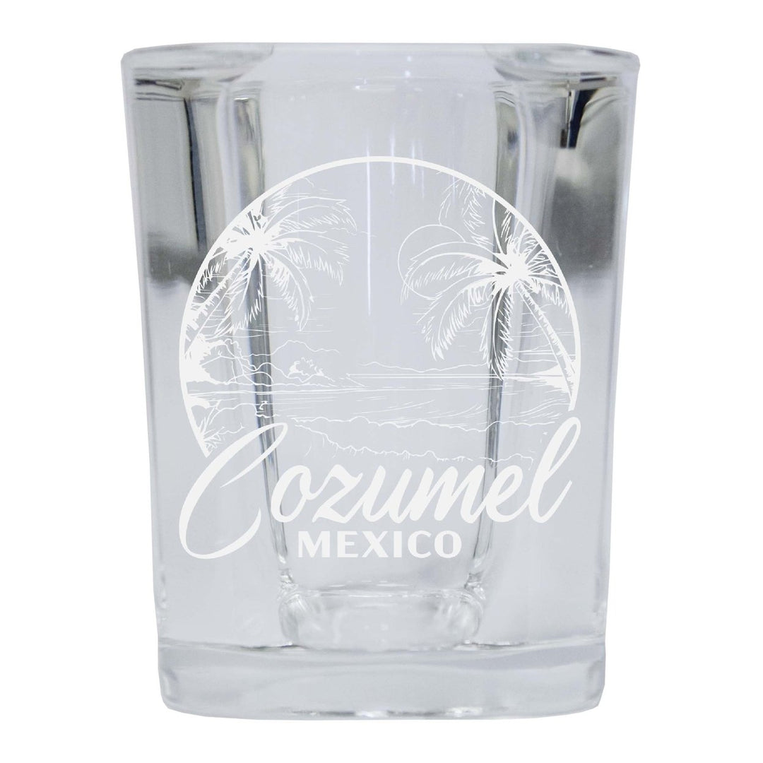 Cozumel Mexico Souvenir 2 Ounce Engraved Shot Glass Square Image 4