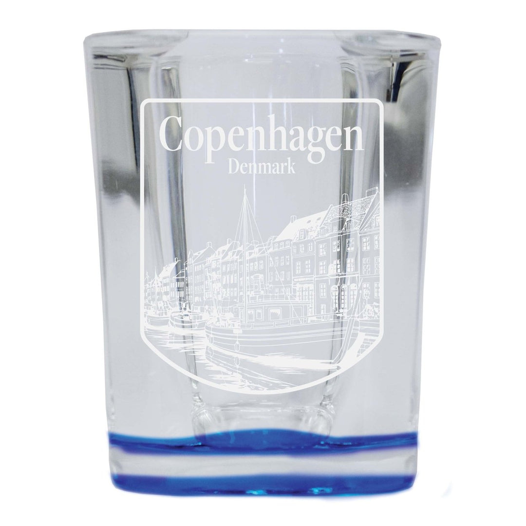 Copenhagen Denmark Souvenir 2 Ounce Engraved Shot Glass Square Image 3