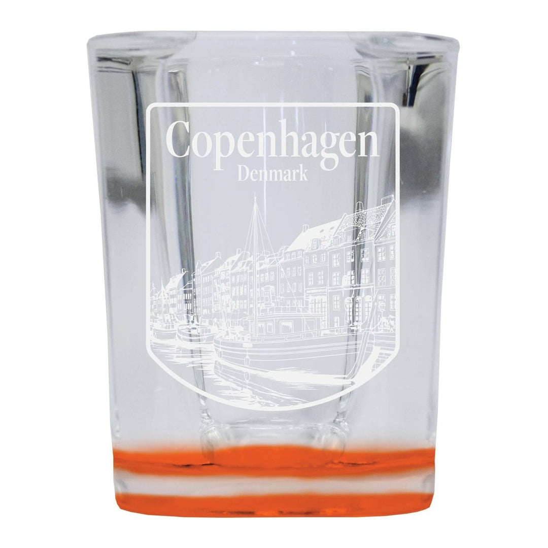 Copenhagen Denmark Souvenir 2 Ounce Engraved Shot Glass Square Image 4