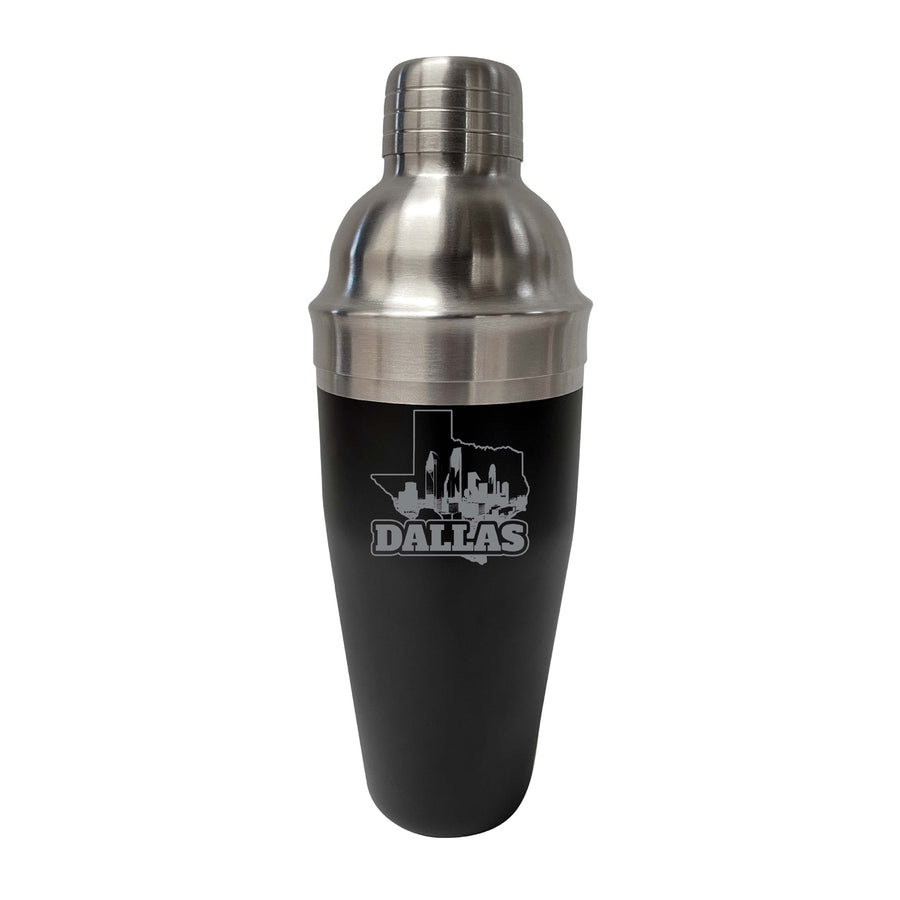 Dallas Texas Souvenir 24 oz Engraved Stainless Steel Cocktail Shaker Image 1