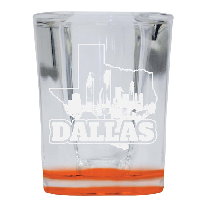 Dallas Texas Souvenir 2 Ounce Engraved Shot Glass Square Image 2