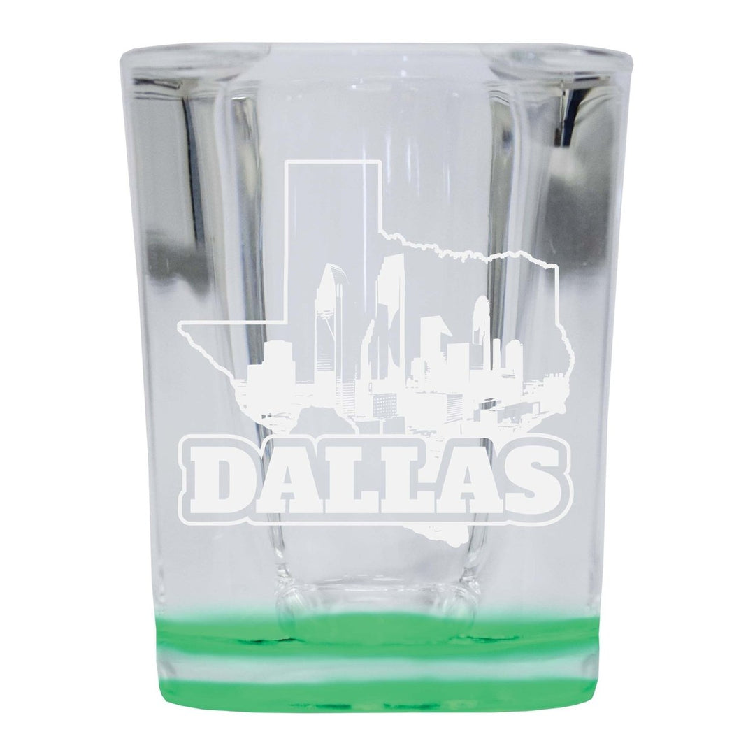 Dallas Texas Souvenir 2 Ounce Engraved Shot Glass Square Image 3