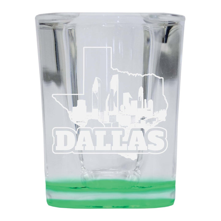 Dallas Texas Souvenir 2 Ounce Engraved Shot Glass Square Image 3