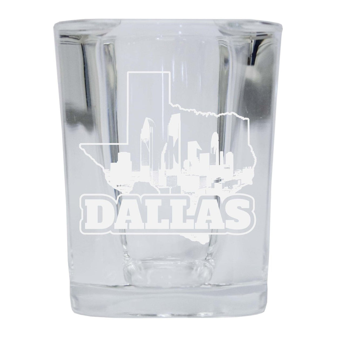 Dallas Texas Souvenir 2 Ounce Engraved Shot Glass Square Image 4