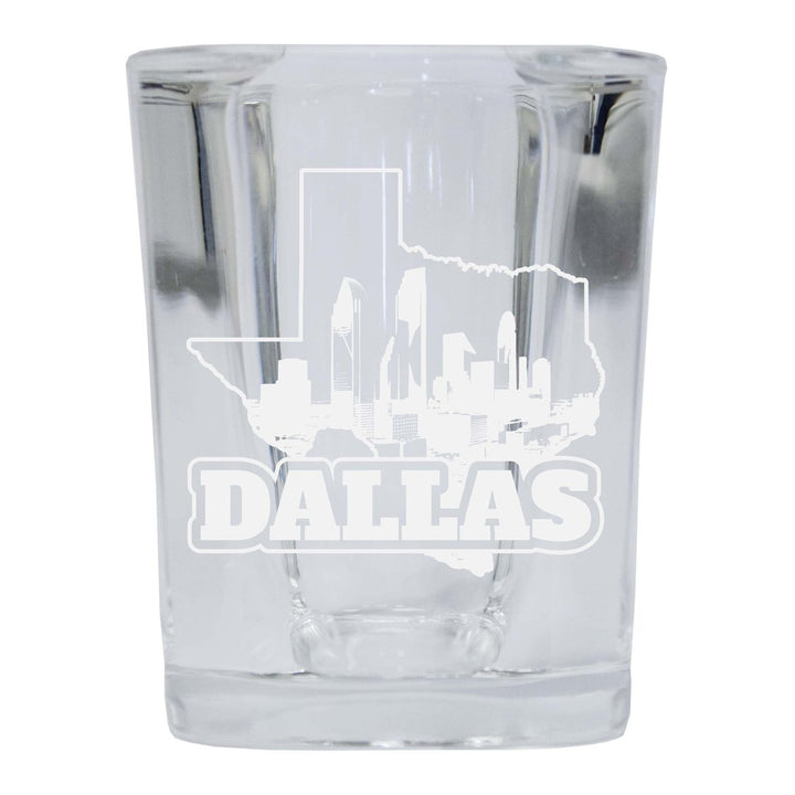 Dallas Texas Souvenir 2 Ounce Engraved Shot Glass Square Image 1