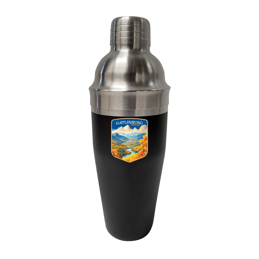 Gatlinburg Tennessee Design D Souvenir 24 oz Stainless Steel Cocktail Shaker Black Image 1