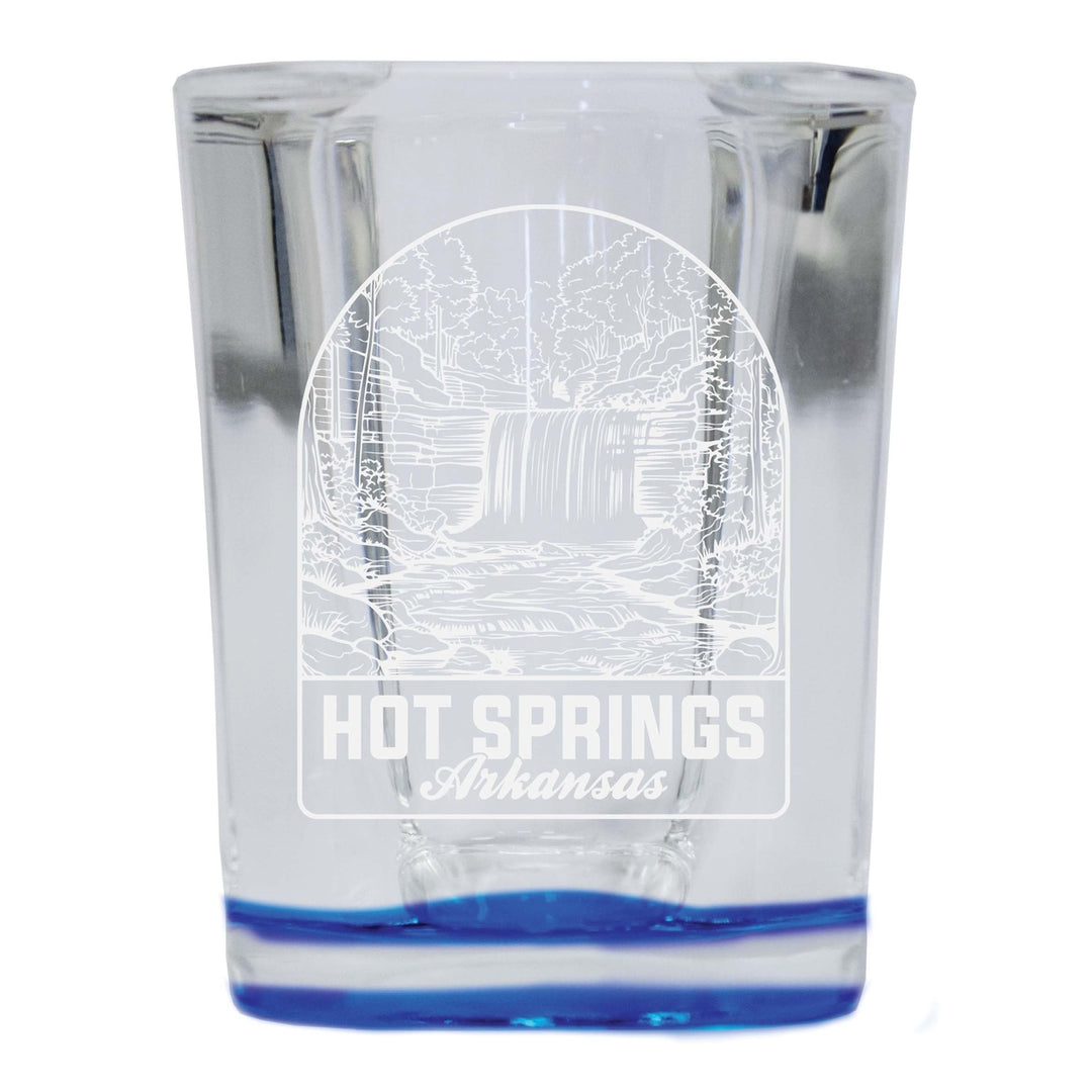 Hot Springs Arkansas Souvenir 2 Ounce Engraved Shot Glass Square Image 1